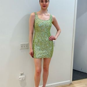 MARC BOUWER STRETCH SEQUIN TANK DRESS
